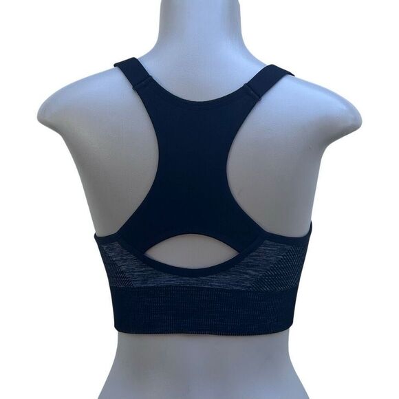 Avia Sports Bra Size XL Black Gray Seamless Keyhole Cami Low Support Racerback - Picture 7 of 13